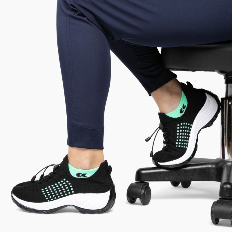 Orthora Comfort Relief Care Shoes - Black and Sky Blue