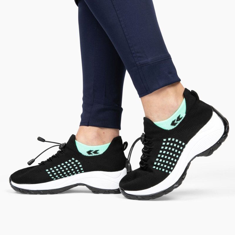 Orthora Comfort Relief Care Shoes - Black and Sky Blue