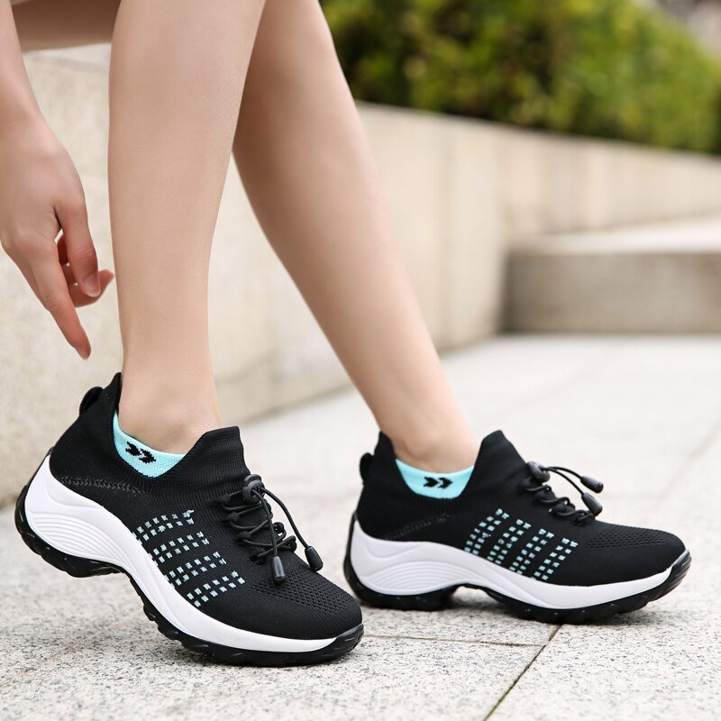 Orthora Comfort Relief Care Shoes - Black and Sky Blue