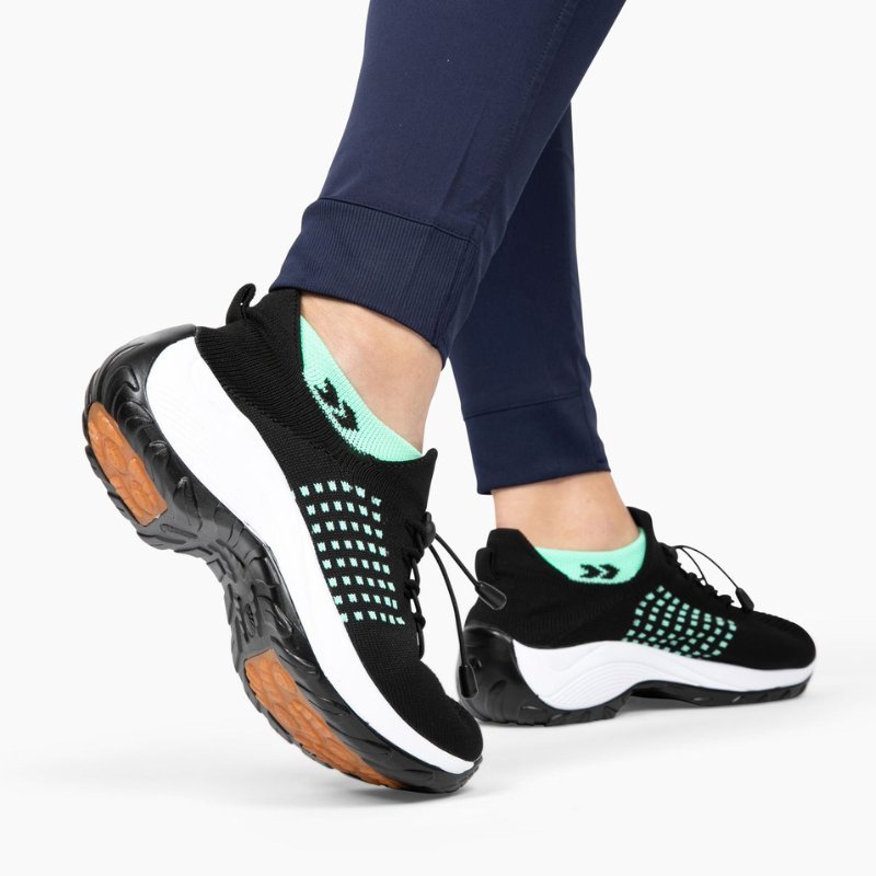 Orthora Comfort Relief Care Shoes - Black and Sky Blue