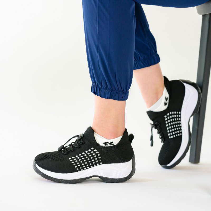 Orthora Comfort Relief Care Shoes - Black and White