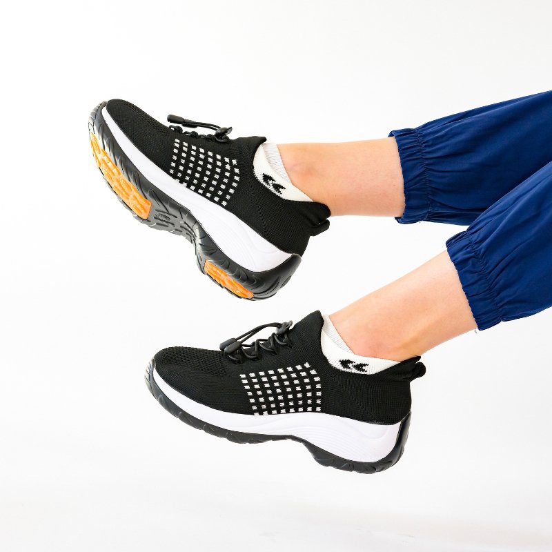 Orthora Comfort Relief Care Shoes - Black and White