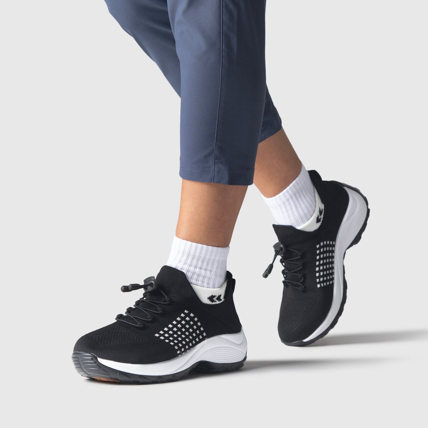 Orthora Comfort Relief Care Shoes - Black and White