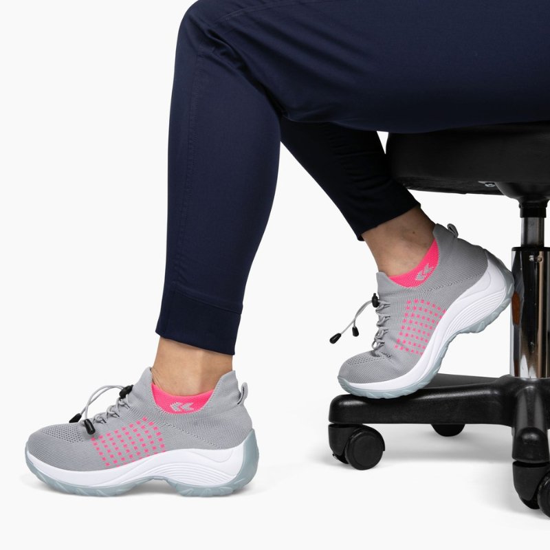 Orthora Comfort Relief Care Shoes - Gray and Pink