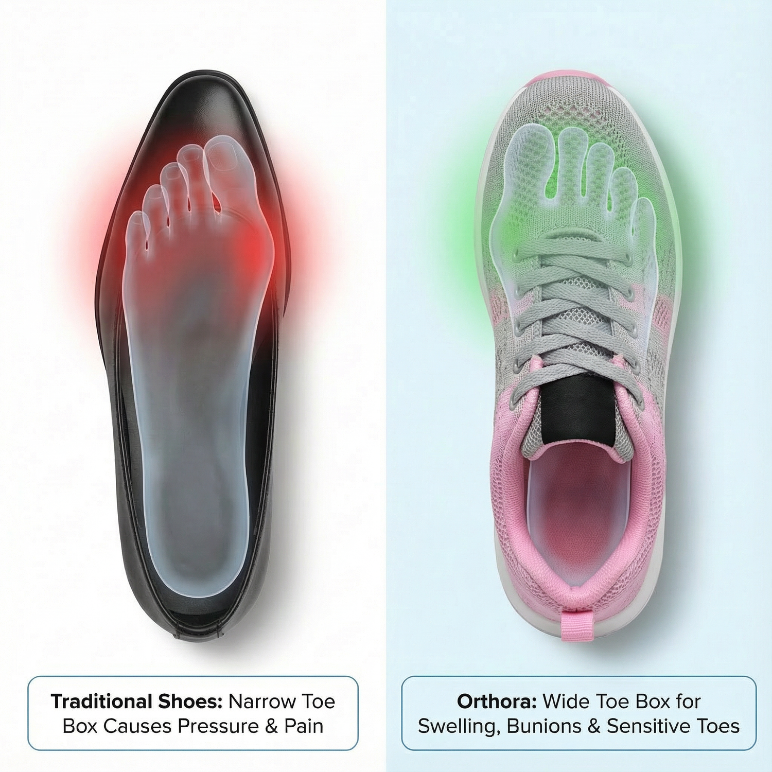 Orthopedic sneaker cushioning detail