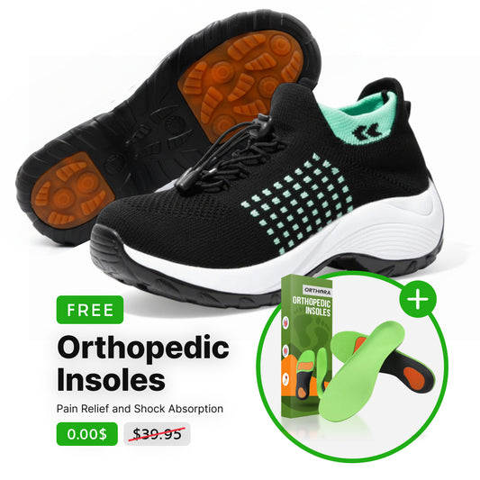 Orthora Comfort Relief Care Shoes - Black and Sky Blue