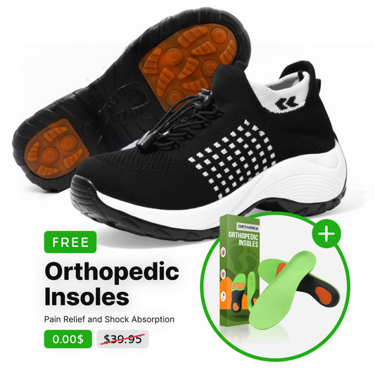 Orthora Comfort Relief Care Shoes - Black and White