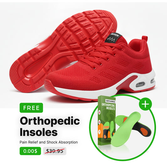 OrthoCare™ Pro – 12-Hour Shift Comfort Shoes for Heel & Plantar Fasciitis Relief (Red)