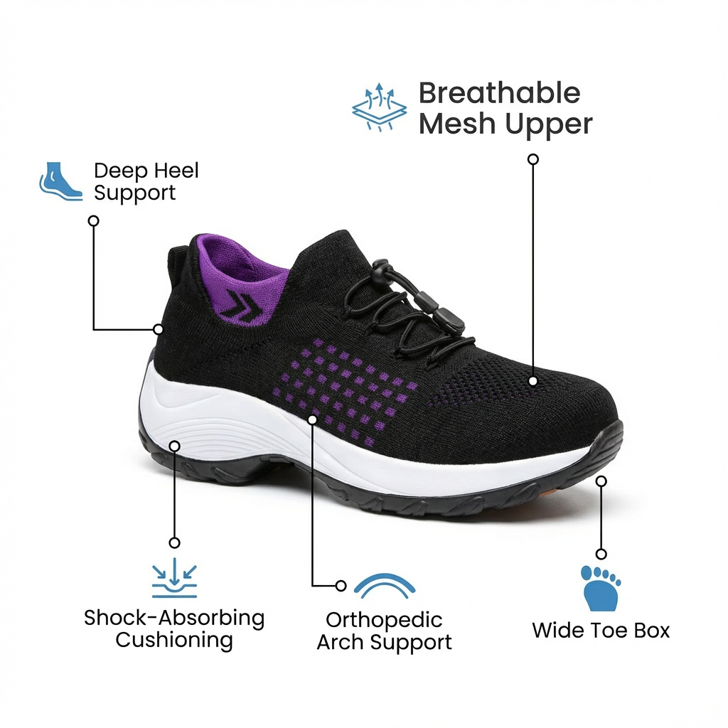 ShiftPro™ – 12-Hour Comfort Shoes for Heel & Plantar Fasciitis Relief