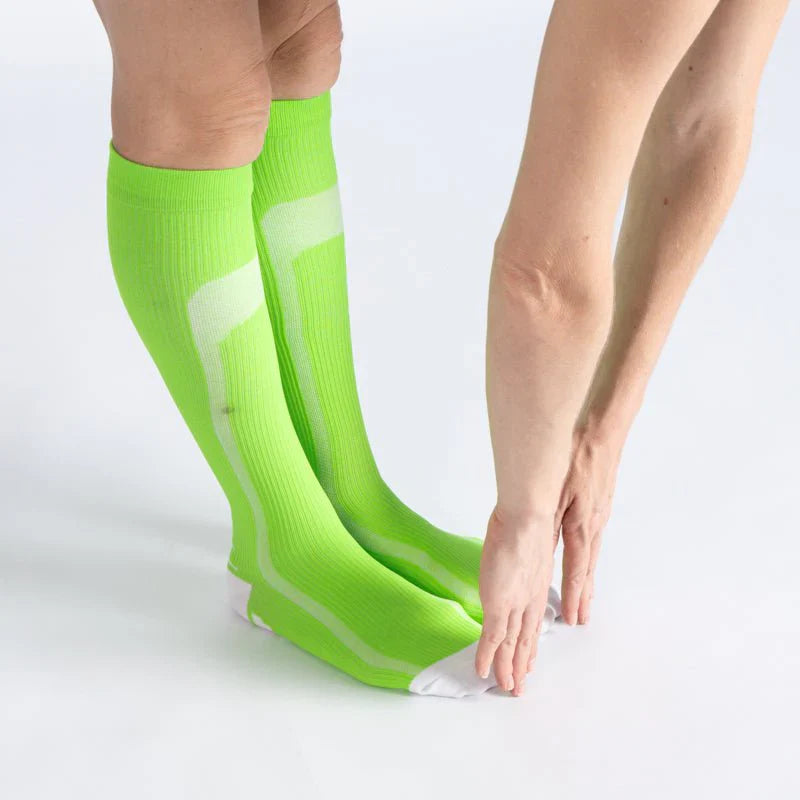 OrthoFlow™ Compression Socks - Green White