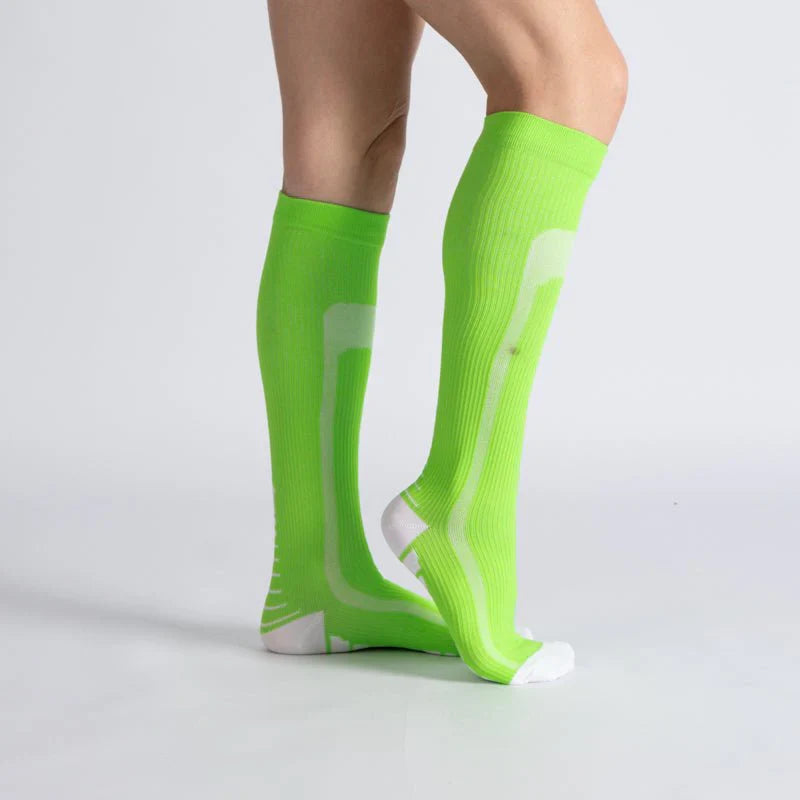 OrthoFlow™ Compression Socks - Green White