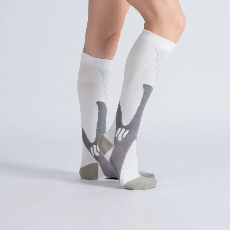 OrthoFlow™ Compression Socks - Royal White Gray