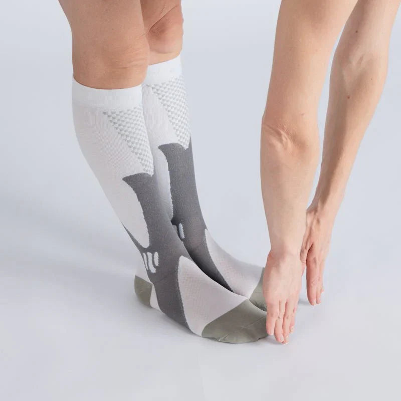 OrthoFlow™ Compression Socks - Royal White Gray