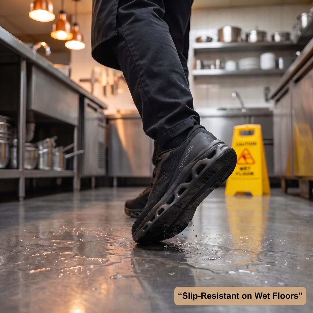 Orthora™ Fly — 12-Hour Shift Shoes for All-Day Foot, Knee & Back Pain Relief (Black)